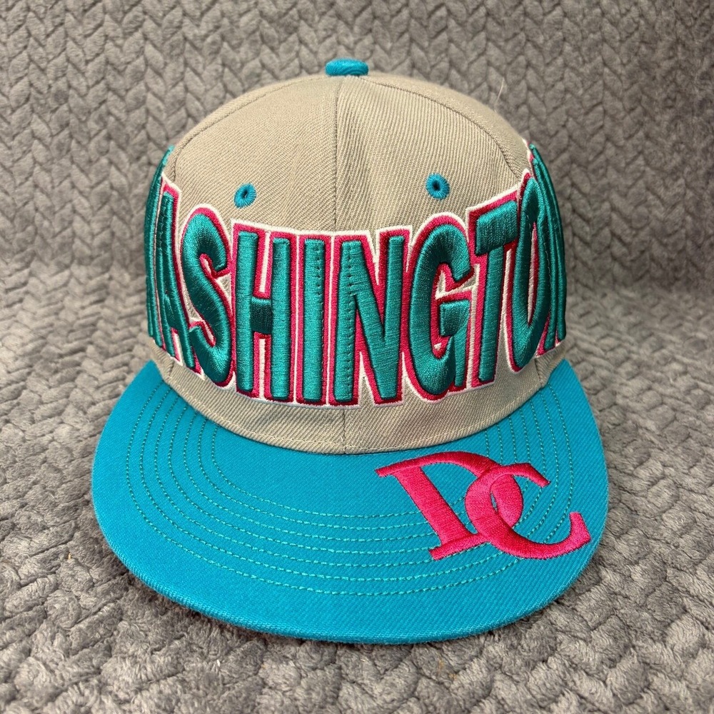 City Hunter Washington DC Snapback OS Grey Teal Pink Embroidered‎ Hat